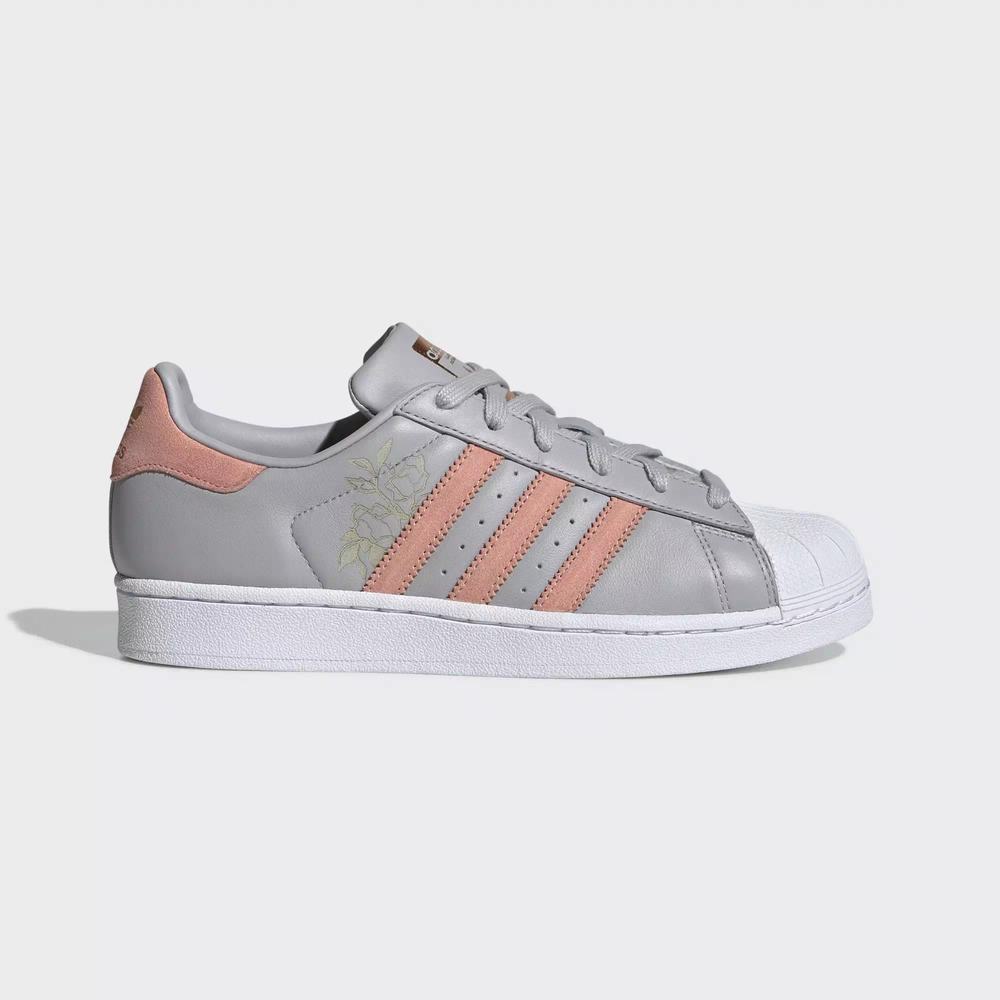 Adidas Superstar Tenis Grises Para Mujer (MX-19738)
